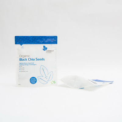 500g de Tribune omhoog Plastic Zakken 123um Zwart Chia Seeds Packaging van het steenhuisdier