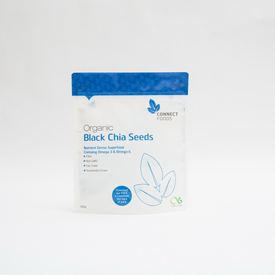 500g de Tribune omhoog Plastic Zakken 123um Zwart Chia Seeds Packaging van het steenhuisdier