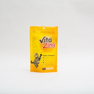 92 microns PE80-Tribune op Voedsel voor huisdieren Verpakkende Zak Plastic Multivitamin Cat Food Package