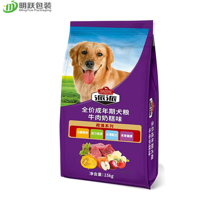 van de de Hoekplaathondevoer van 15kg 20kg de Zij Verpakking van de Zakcat dog custom printed food